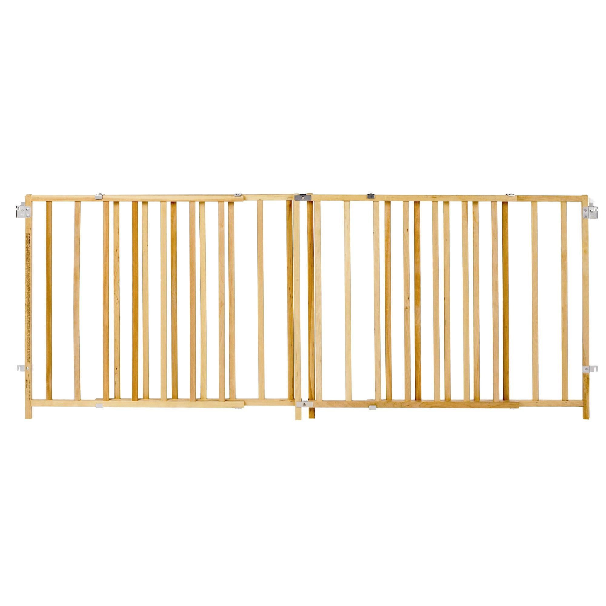Barrera de seguridad de madera natural montada con hardware Toddleroo de North States de 103 pulgadas x 27 pulgadas 4649