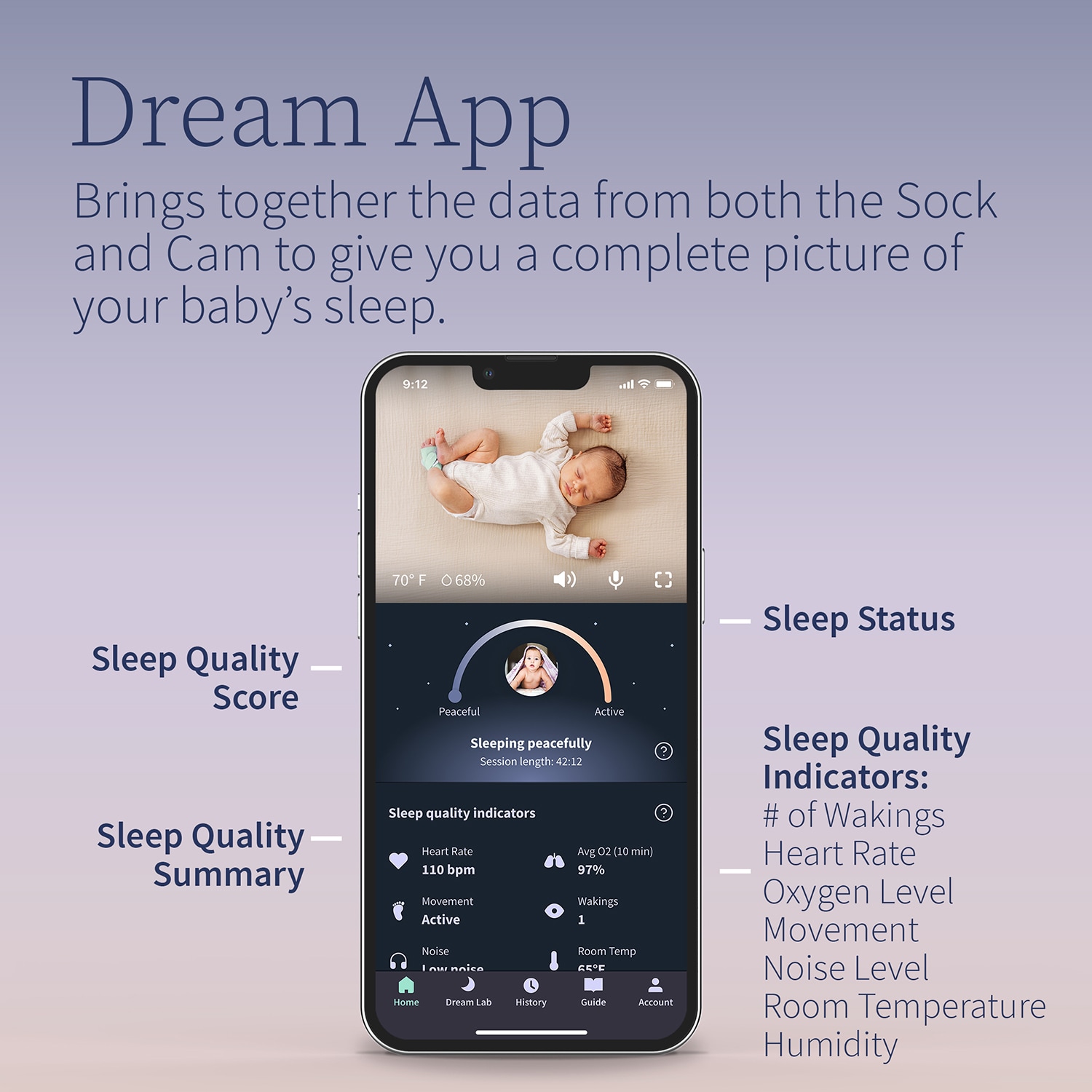 Owlet Owlet Dream Duo Baby Monitor, Dream Sock with Hd 1080P Wifi Camera PS03NMMCJ
Owlet Owlet Dream Duo Monitor de Bebé, Dream Sock con cámara Wifi HD 1080P PS03NMMCJ