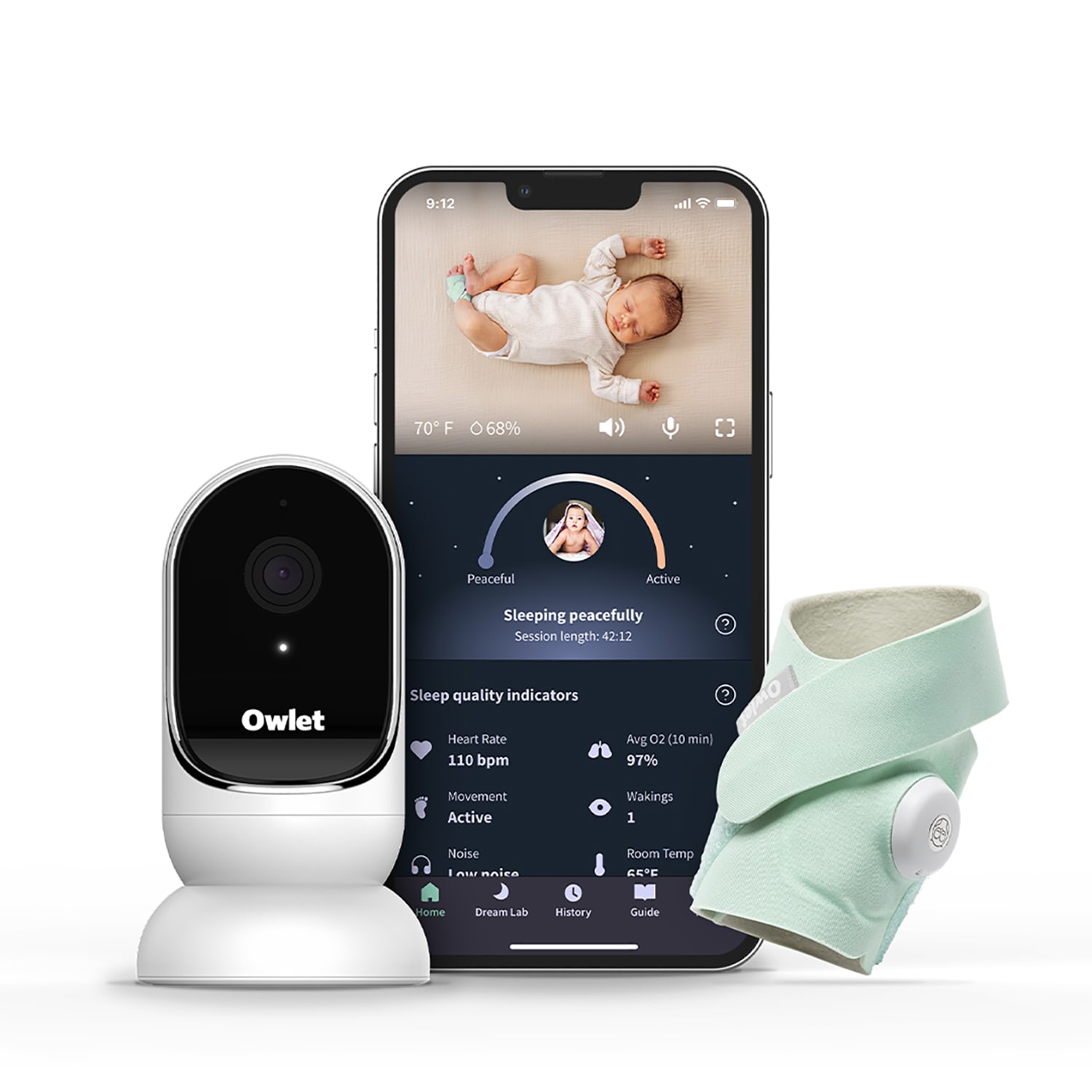 Owlet Owlet Dream Duo Baby Monitor, Dream Sock with Hd 1080P Wifi Camera PS03NMMCJ
Owlet Owlet Dream Duo Monitor de Bebé, Dream Sock con cámara Wifi HD 1080P PS03NMMCJ