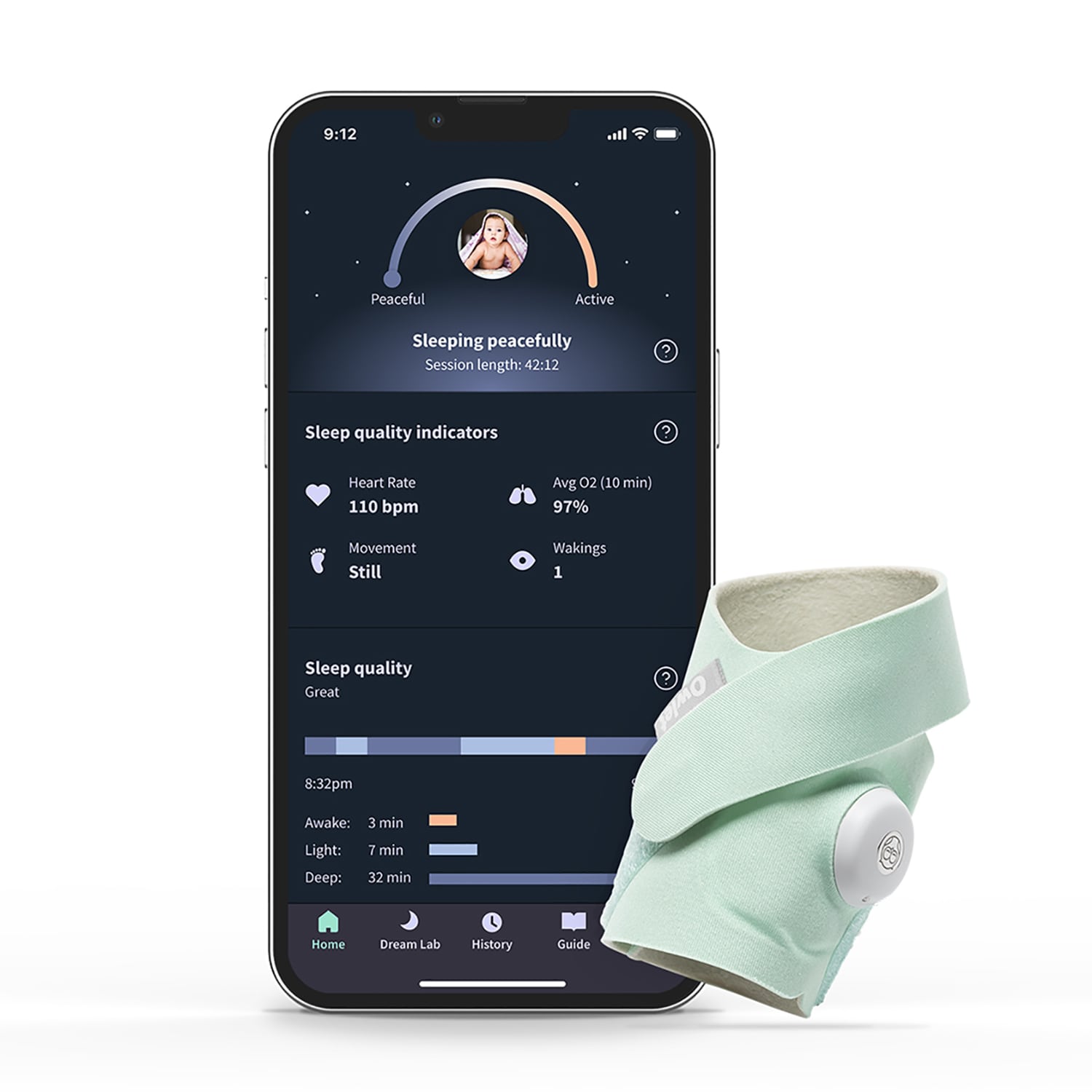 Monitor de bebé Owlet Dream Sock BM06NMMCJ