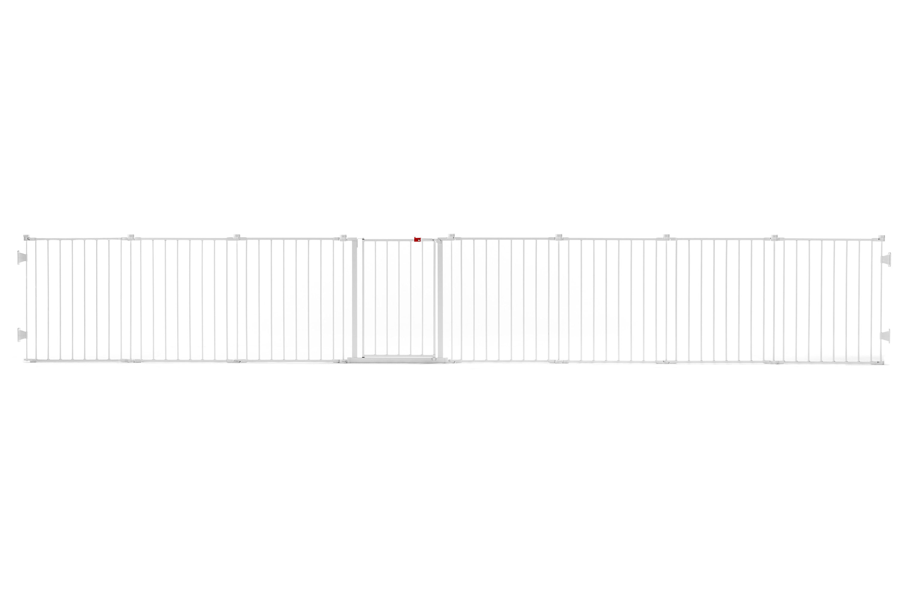 Barrera de seguridad metálica blanca montada con hardware Superwide de 192 pulgadas x 28 pulgadas - Regalo 1350 DS