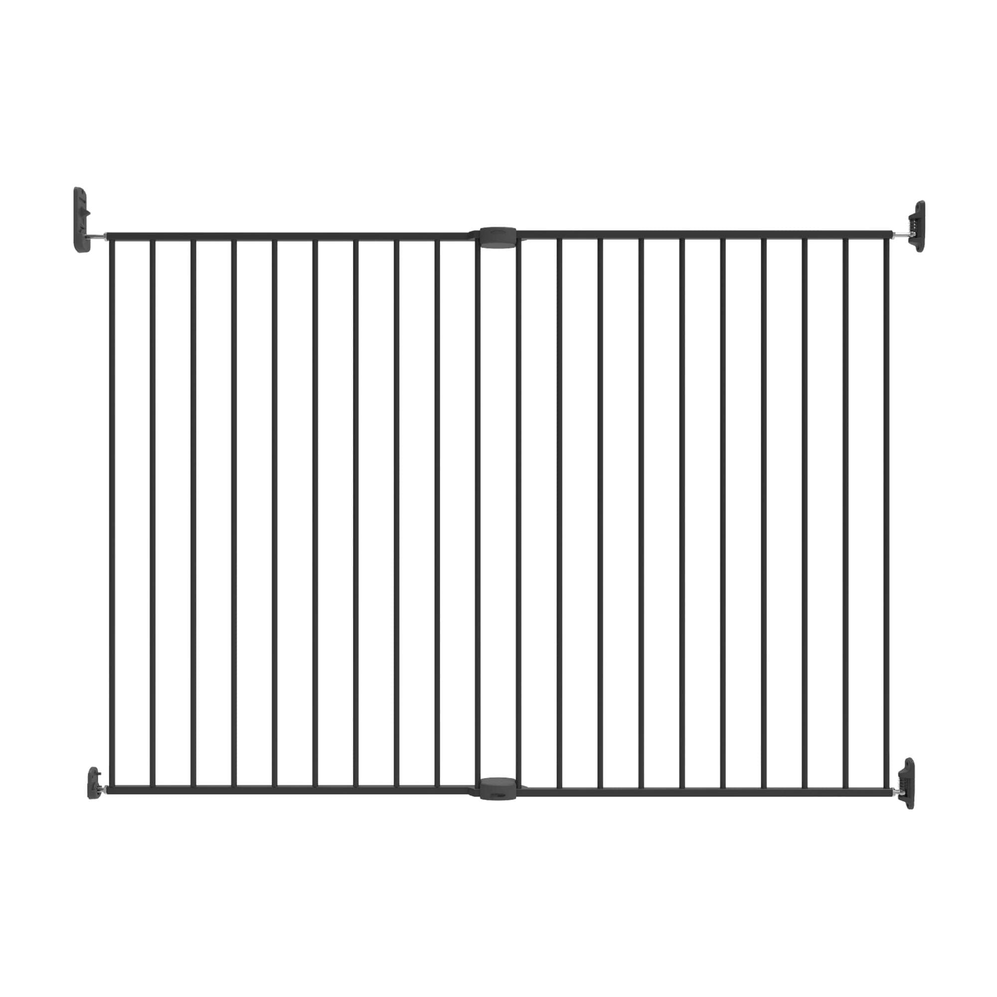 Puerta de seguridad superior Perma Child Safety de 55.9 pulgadas x 36 pulgadas, montada con hardware, en metal negro cálido para la seguridad 2769.