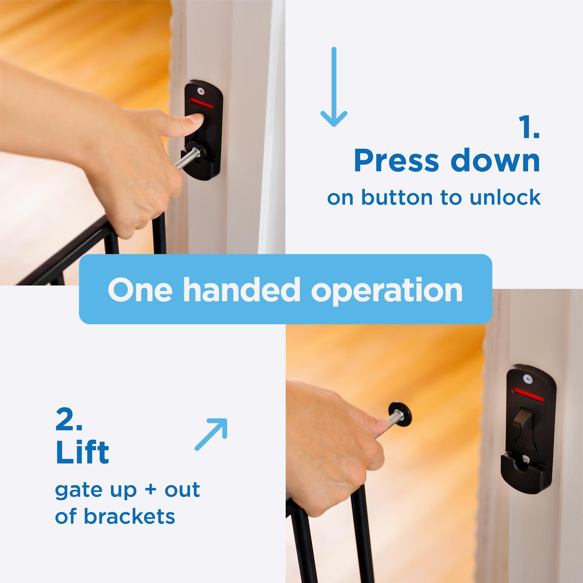 Puerta de seguridad superior Perma Child Safety de 55.9 pulgadas x 36 pulgadas, montada con hardware, en metal negro cálido para la seguridad 2769.