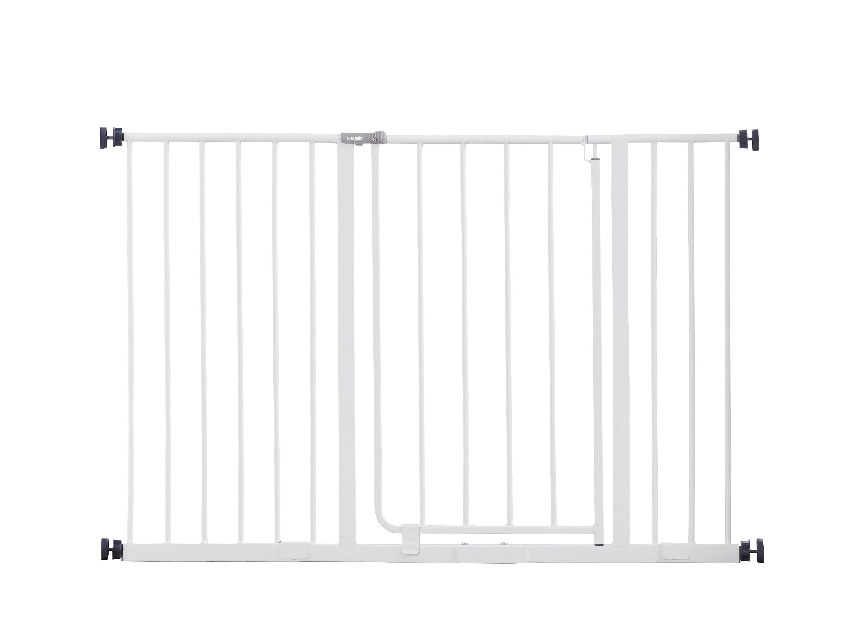 Barrera de seguridad metálica blanca Regalo Gate de 47.0 pulgadas x 30.0 pulgadas, montaje a presión o con hardware - Modelo 1185 DS