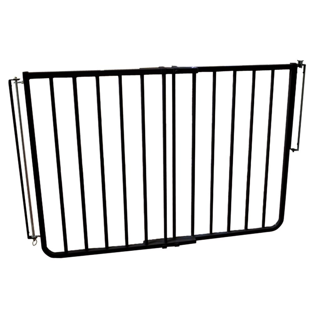 Puerta de seguridad especial para escaleras de Cardinal Gates, montada con hardware, de metal negro, de 42.5 pulgadas x 29.5 pulgadas, modelo SS30-BK.