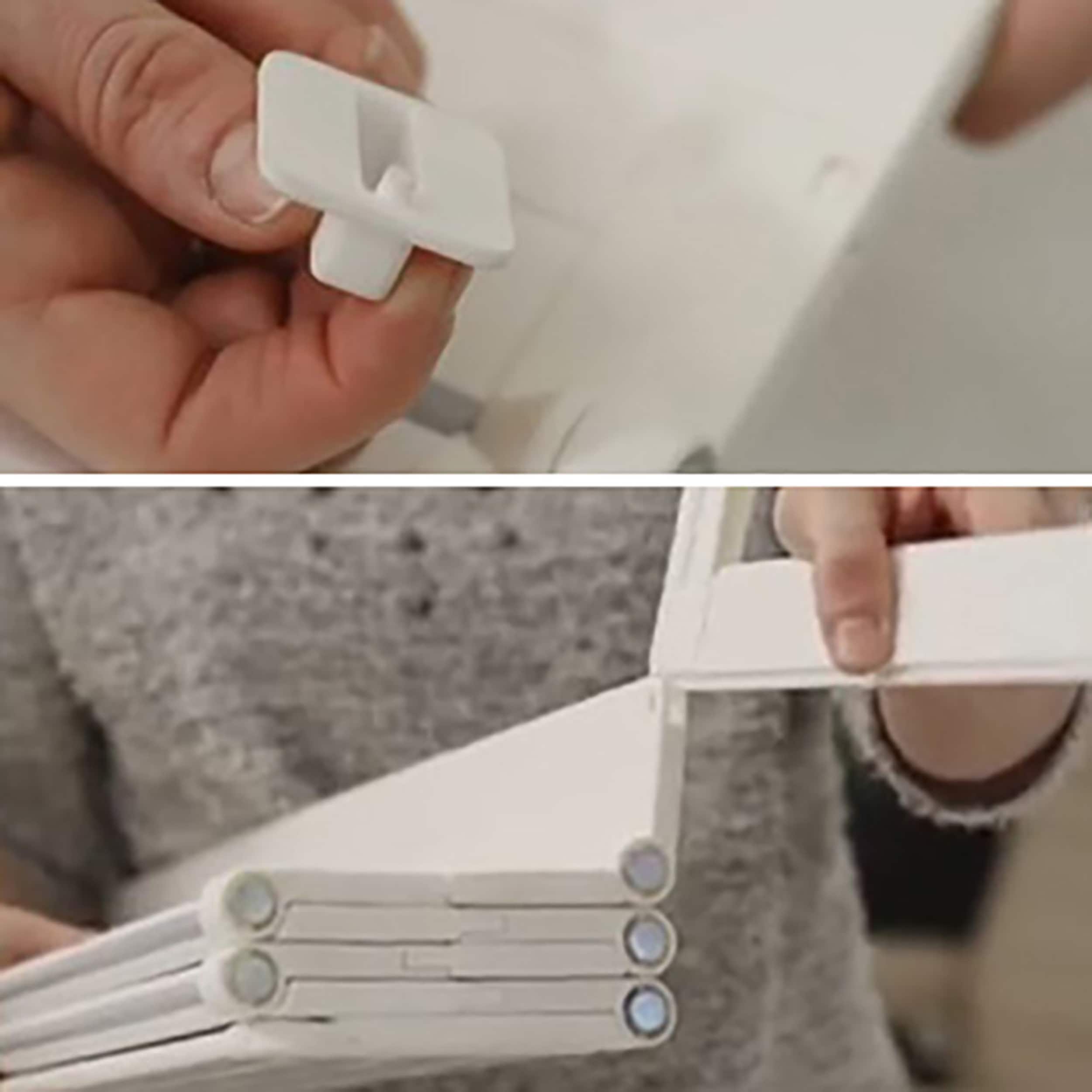 Barrera de seguridad de plástico blanco montada con hardware BabyDan de 36 pulgadas x 27.2 pulgadas SG-GM214-W