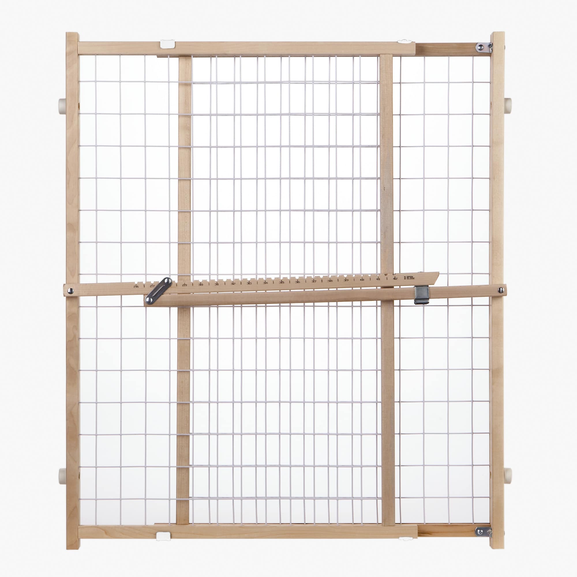 Puerta de seguridad de madera natural montada a presión de 50 pulgadas x 31 pulgadas Toddleroo by North States 4615A