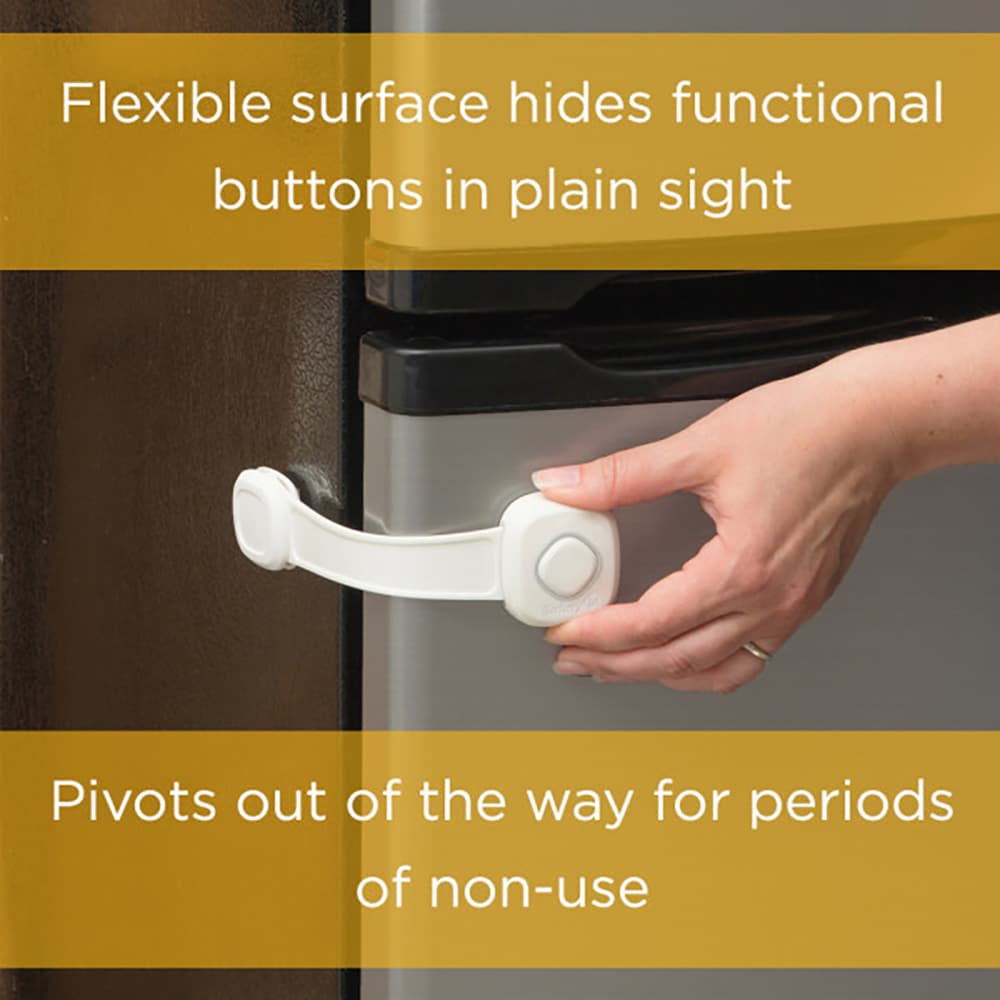 Seguros de seguridad OutSmart en blanco con adhesivo, paquete de 4 - HS3510804