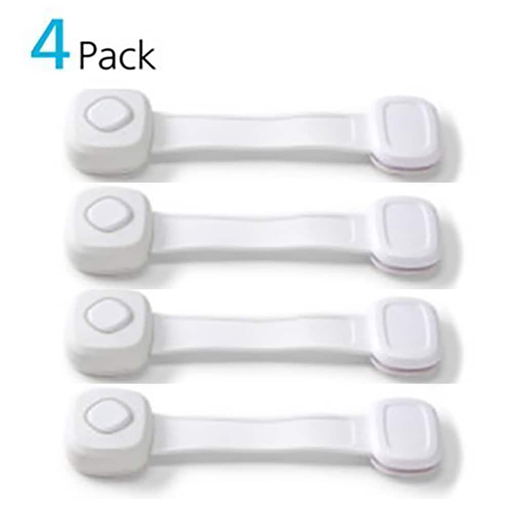 Seguros de seguridad OutSmart en blanco con adhesivo, paquete de 4 - HS3510804