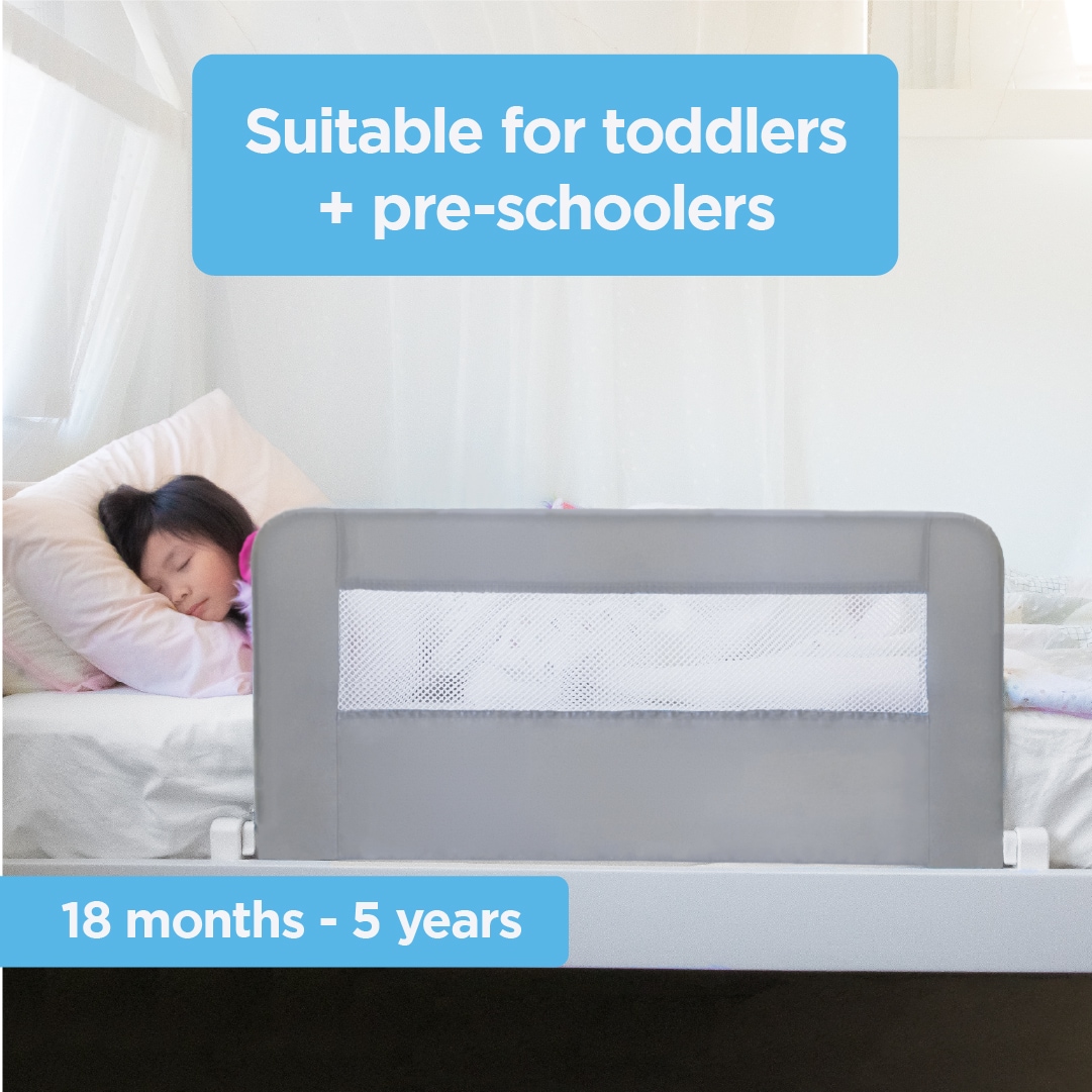Barandilla de cama para bebé de Perma Child Safety, montada a presión/con herrajes, de metal gris, de 1.01 pulgadas x 17.7 pulgadas