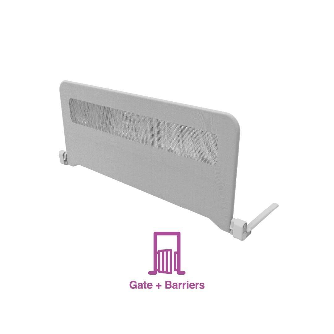 Barandilla de cama para bebé de Perma Child Safety, montada a presión/con herrajes, de metal gris, de 1.01 pulgadas x 17.7 pulgadas
