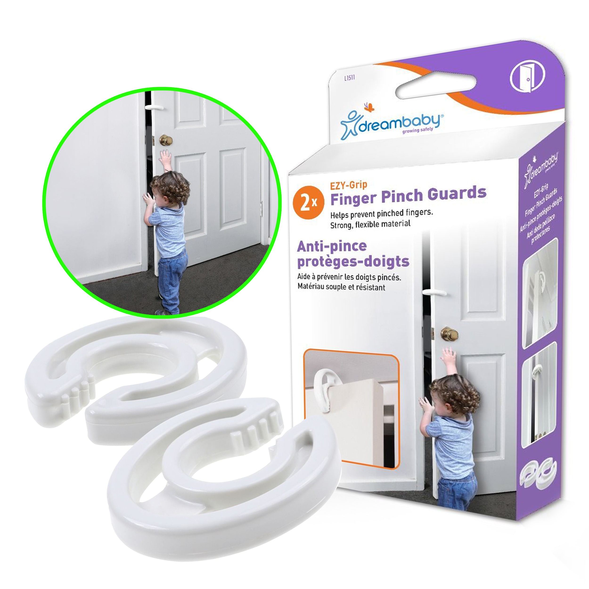 Protección para dedos atrapados en puertas Dreambaby Blanca 2-Pack L1511