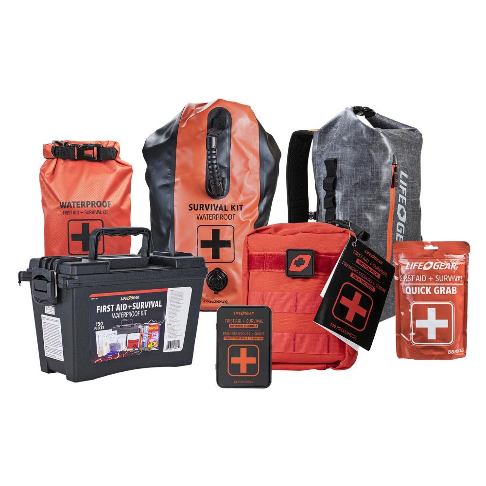 Kit de emergencia multiusos de nylon impermeable de 140 piezas de Dorcy International 41-3821
