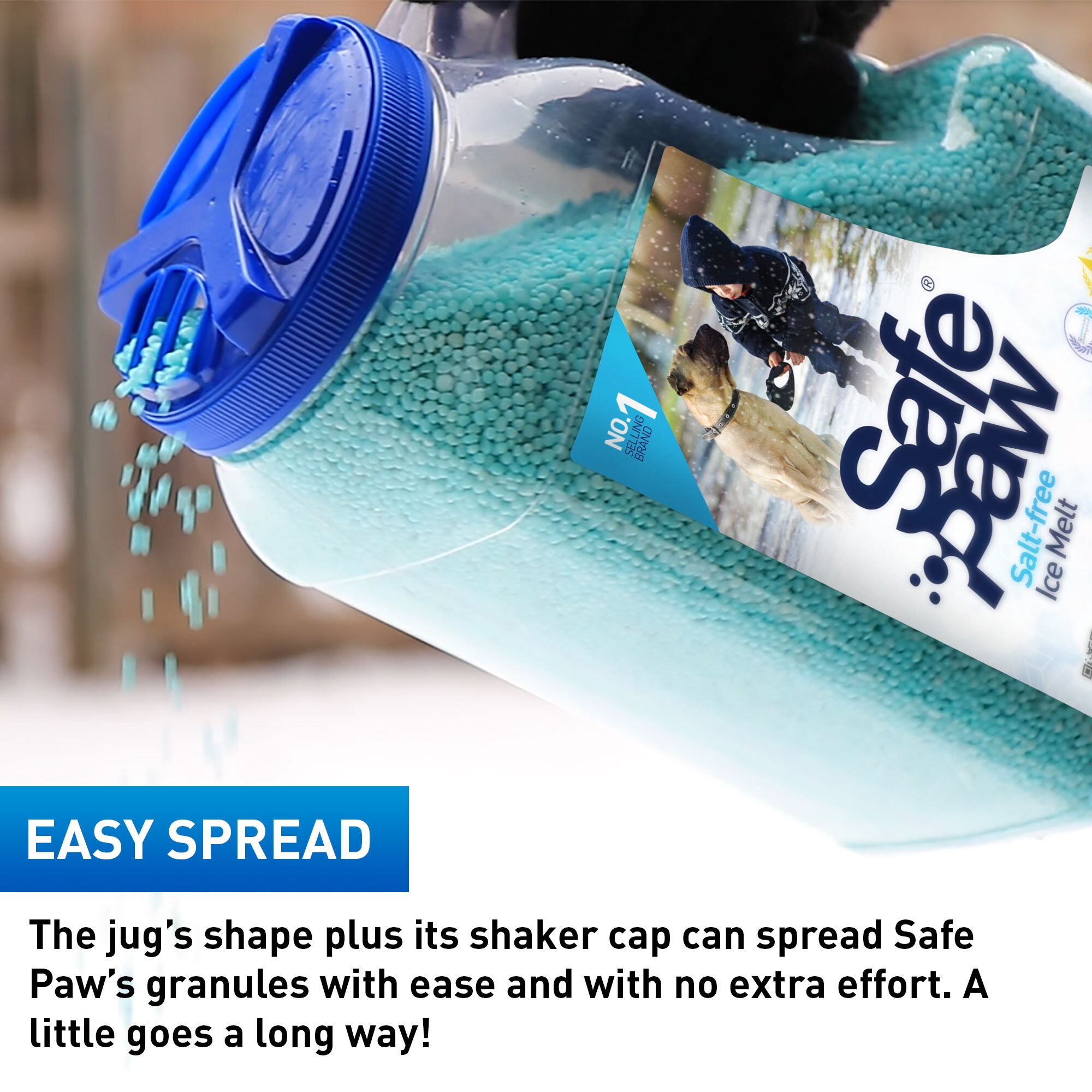 Protector de Patas Seguro 8.3 libras. Más Seguro para Mascotas Urea Modificada con Inhibidor de Nitrógeno Deshielo de Hielo Geo-cristales 41818