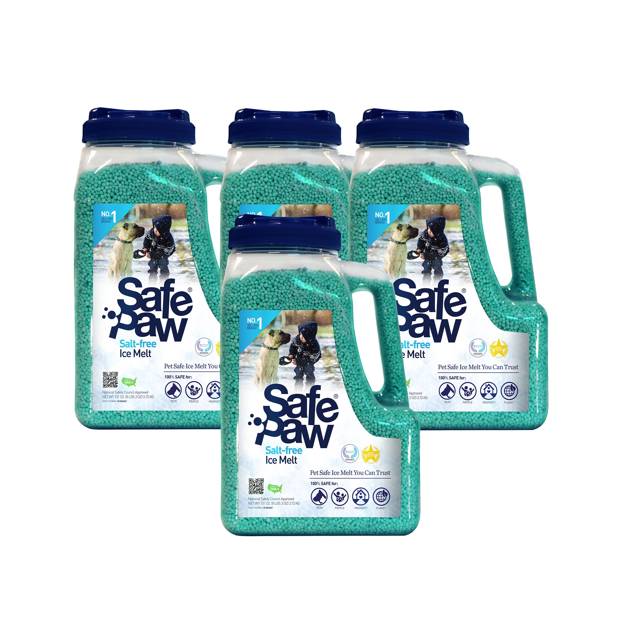 "Safe Paw 332.2-lbs. Deshielo con inhibidor de nitrógeno modificado más seguro para mascotas 4 -Count Geo-cristales 44818"