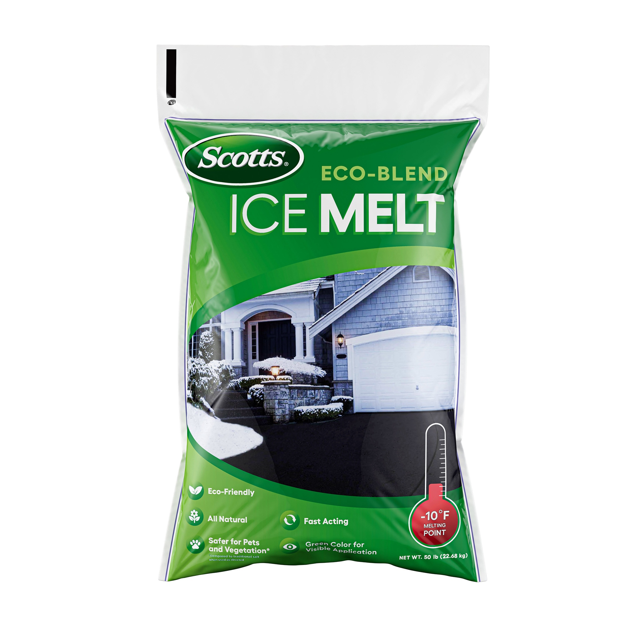 Descongelante de hielo natural de cloruro de sodio pulverizado con magnesio líquido/color Índigo Scotts 22500 libras 9-count gránulos 50B-SCOTTS-9PLT