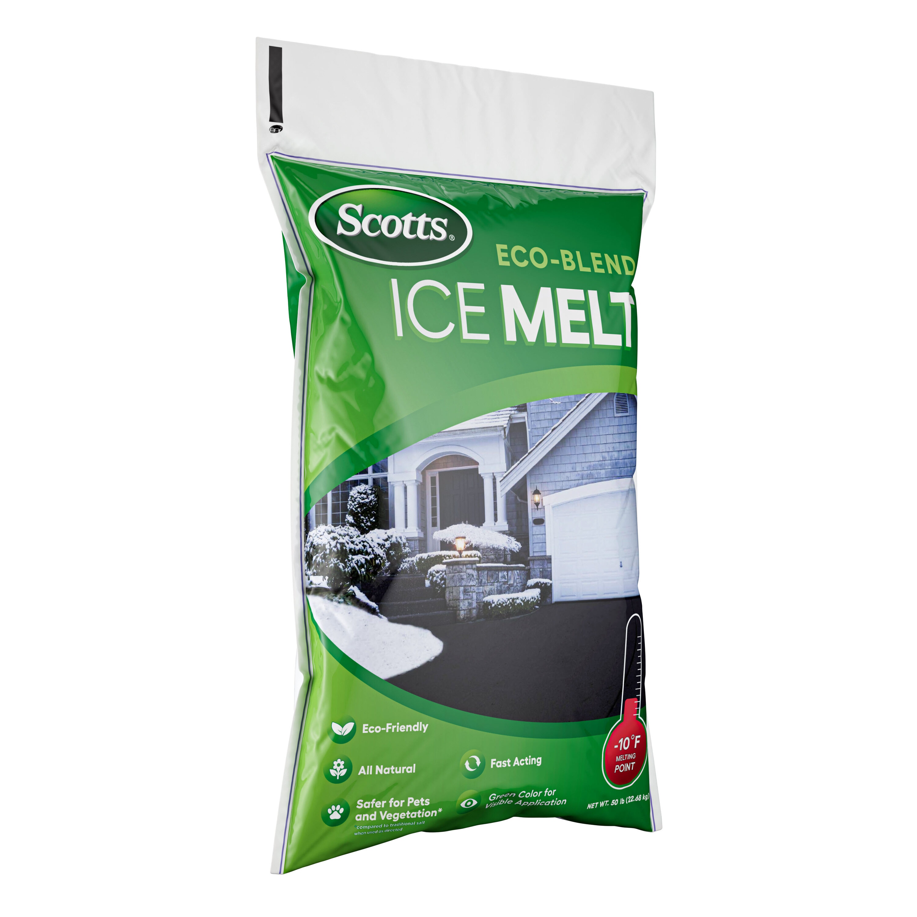 Descongelante de hielo natural de cloruro de sodio pulverizado con magnesio líquido/color Índigo Scotts 22500 libras 9-count gránulos 50B-SCOTTS-9PLT