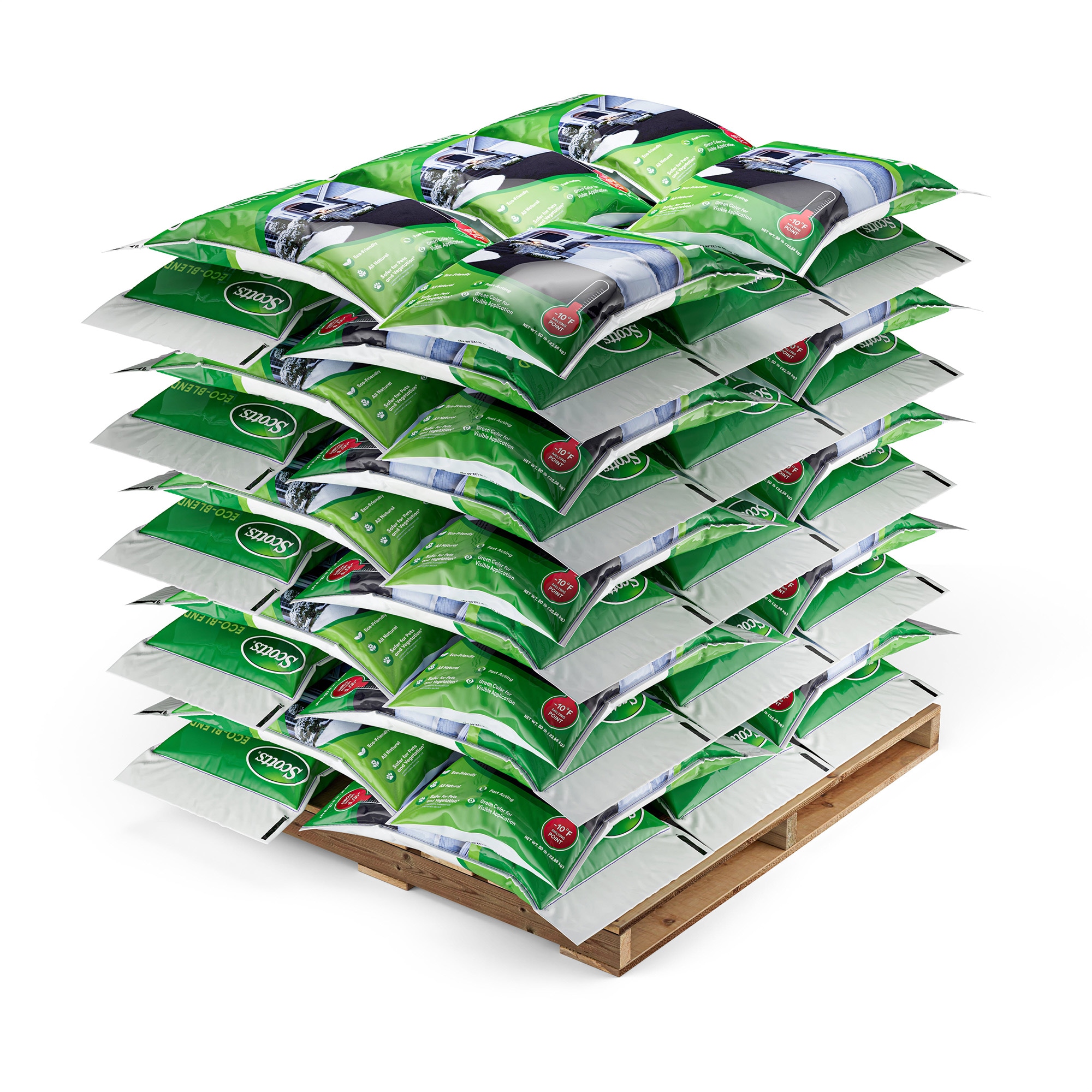 Descongelante de hielo natural de cloruro de sodio pulverizado con magnesio líquido/color Índigo Scotts 22500 libras 9-count gránulos 50B-SCOTTS-9PLT