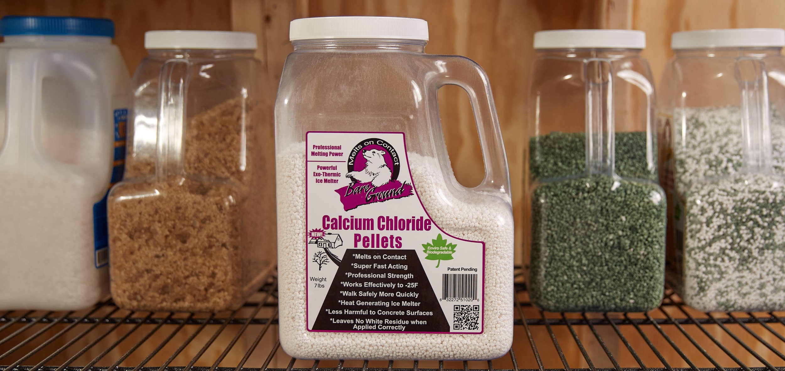 - Pellets de cloruro de calcio actúan rápido Bare Ground 7 lb Natural Más seguro para mascotas Derretimiento de hielo BGCCP-12