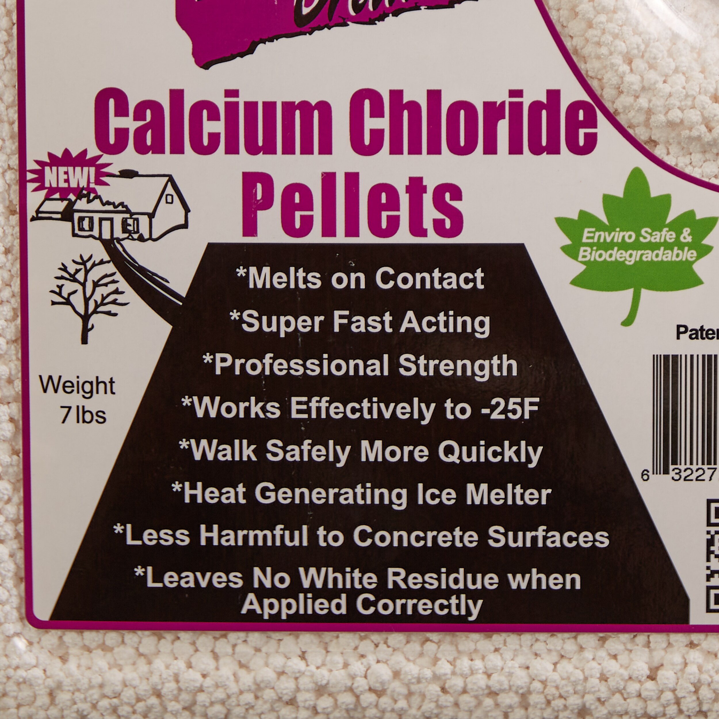 - Pellets de cloruro de calcio actúan rápido Bare Ground 7 lb Natural Más seguro para mascotas Derretimiento de hielo BGCCP-12