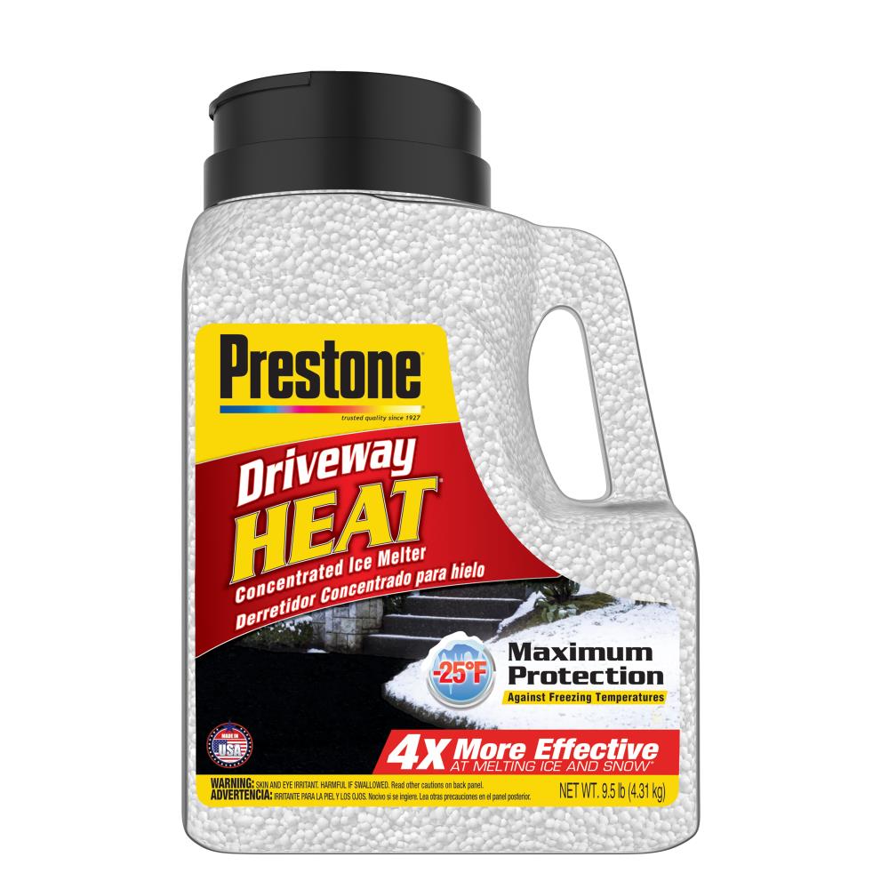 Descongelante natural de cloruro de calcio de acción rápida Prestone de 40 libras en pellets de 4 unidades, funde hielo 9.5J-HEAT-CASE