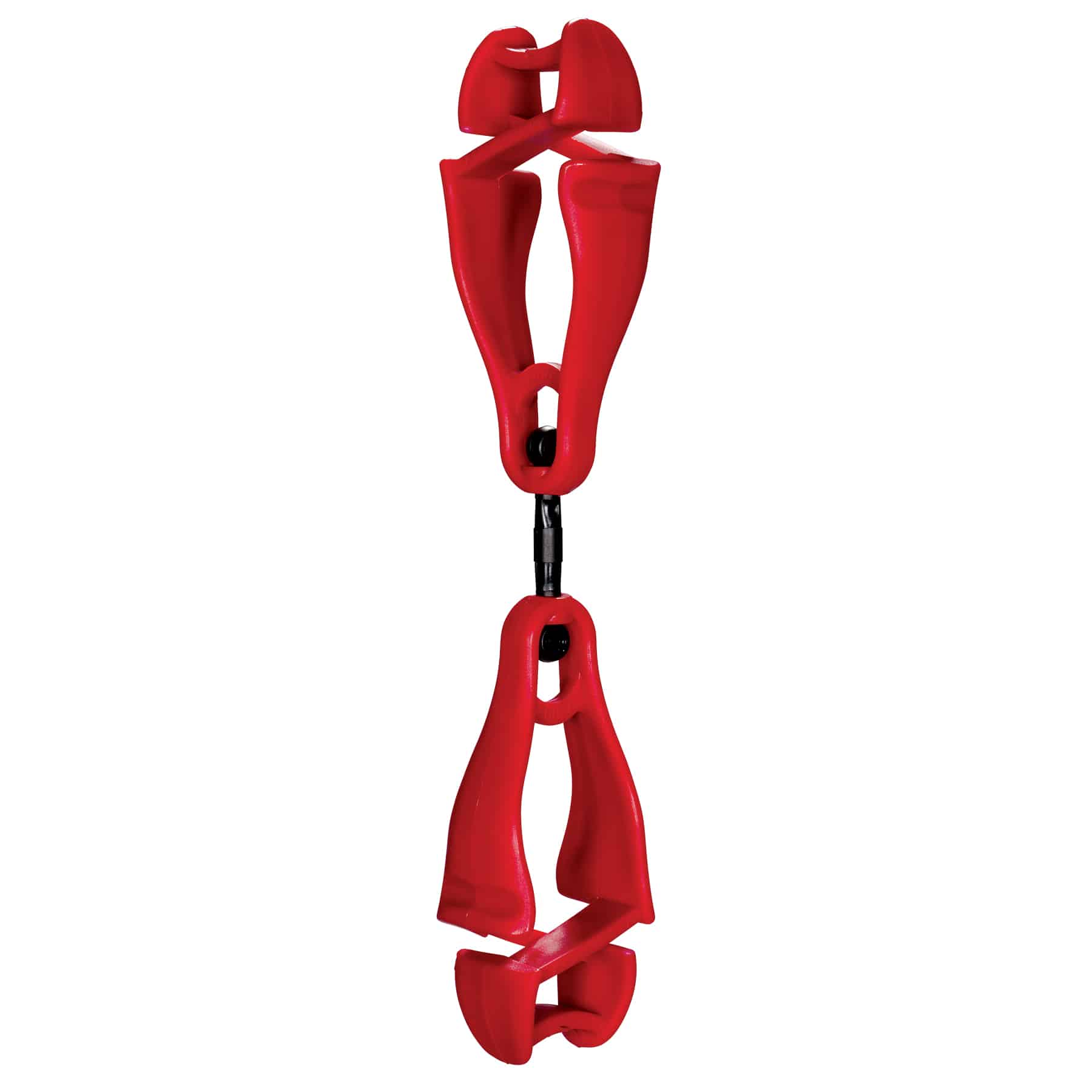 Ergodyne 3420 Sujetador de clip para guantes giratorio rojo - Clips dobles 19413