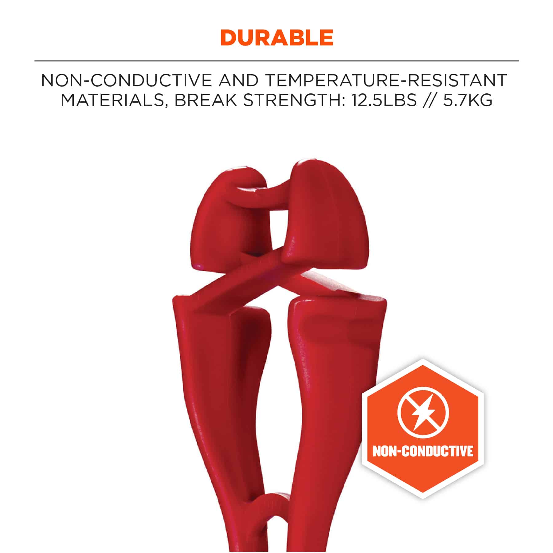 Ergodyne 3420 Sujetador de clip para guantes giratorio rojo - Clips dobles 19413