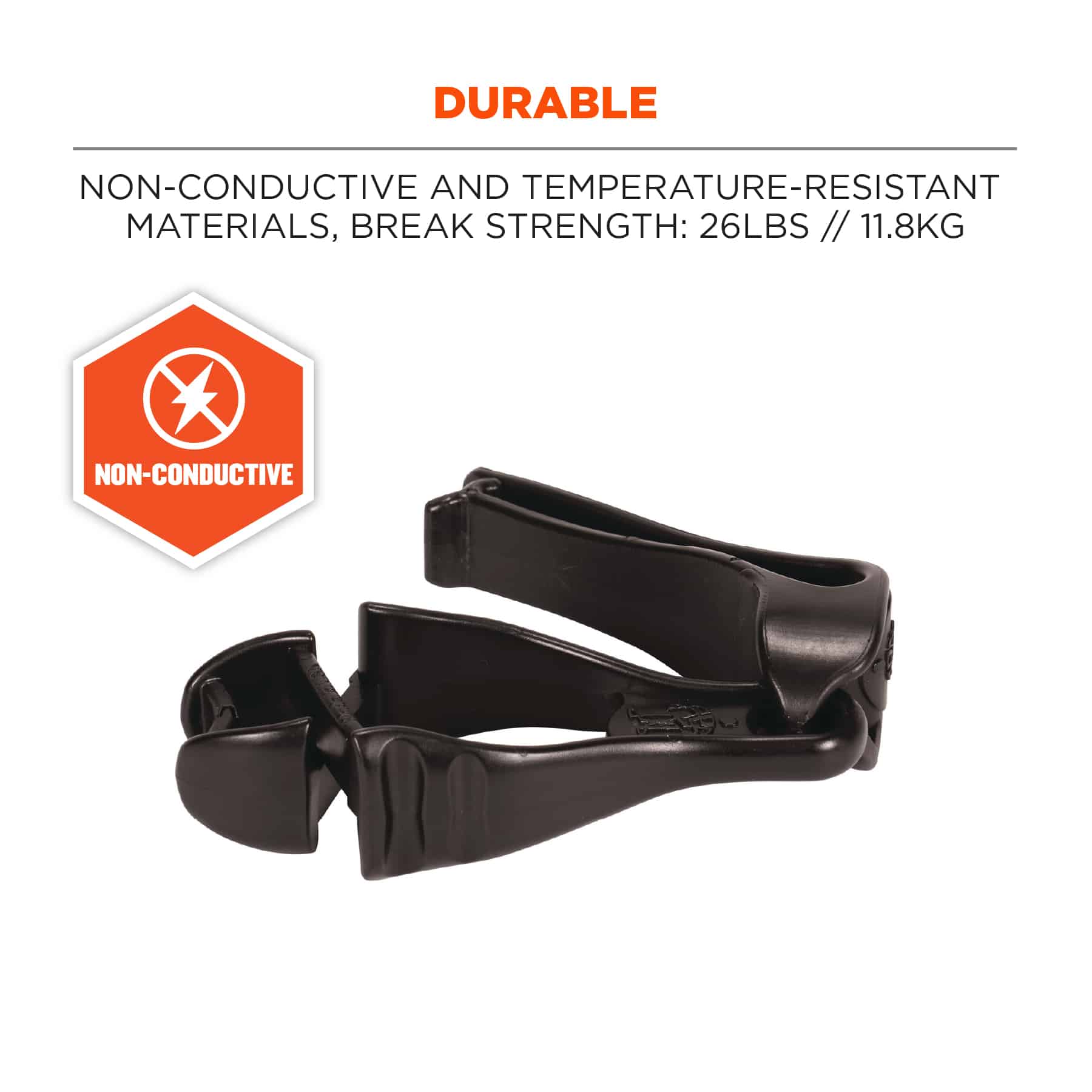 Ergodyne 3405 Black Glove Clip- Belt Clip Mount 19122
Clip para guantes negros Ergodyne 3405 - Montura con clip para cinturón 19122