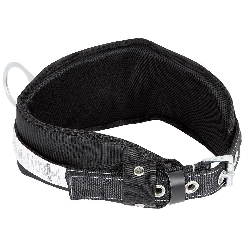Arnes de seguridad PeakWorks con cinturón de restricción y soporte lumbar acolchado, 1 anillo en D, color negro, talla grande V8056013