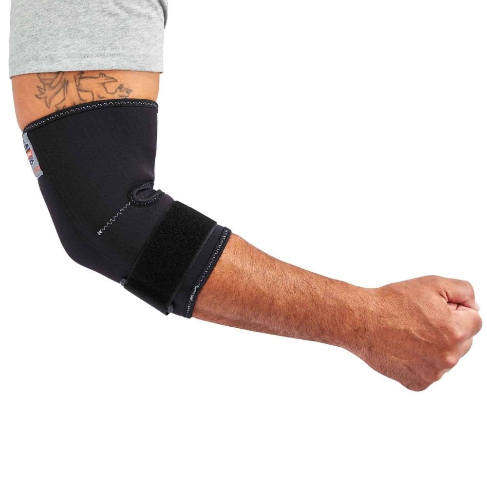 Profex Ergodyne Proflex 655 Manga de codo de neopreno con correa, negro, XL 16585
