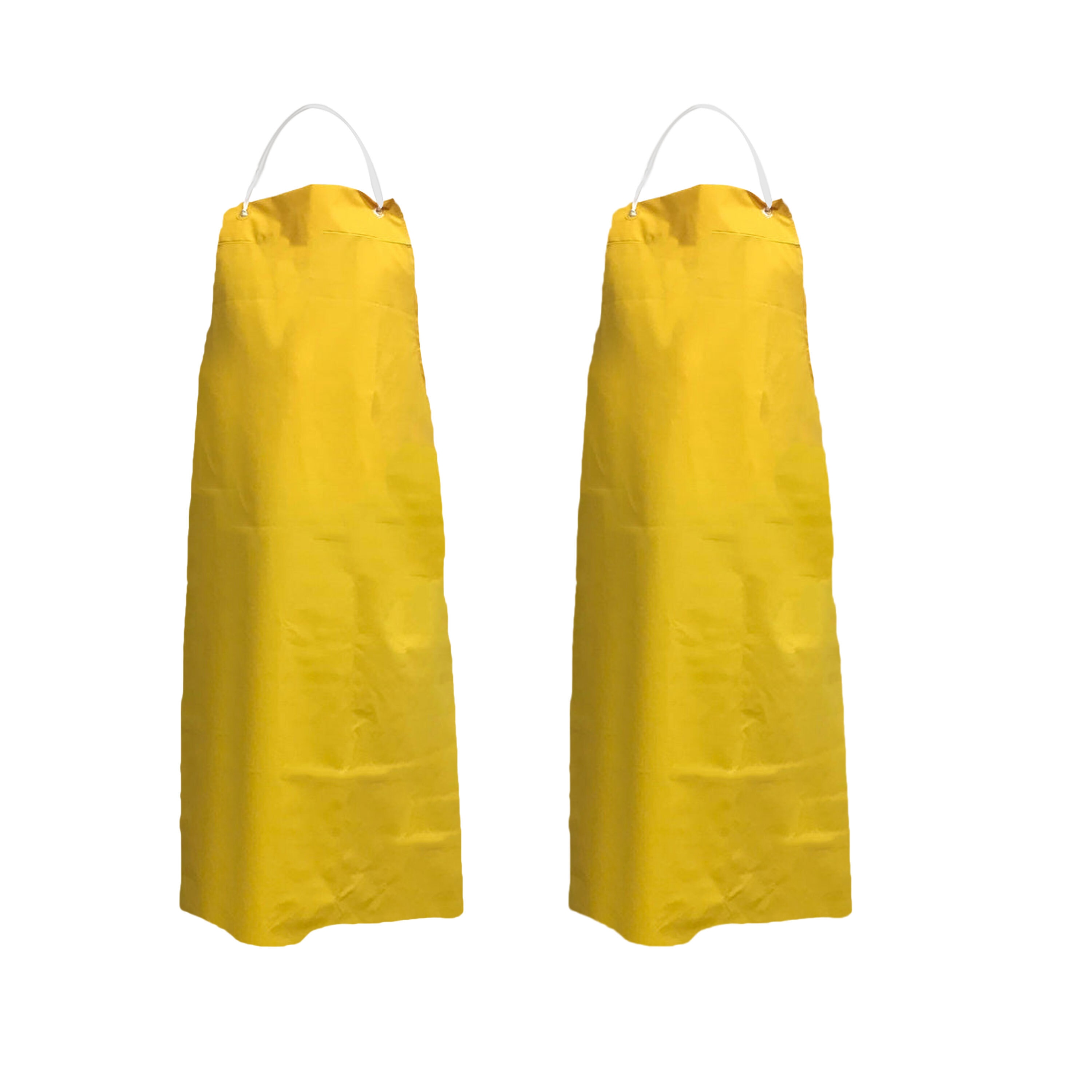 Delantal amarillo grande BISON LIFE de 47 x 35 pulgadas, de PVC, cuero y poliéster impermeable, resistente al agua y al aceite (paquete de 2) BLKC-ES-PVC-AP1Y-2