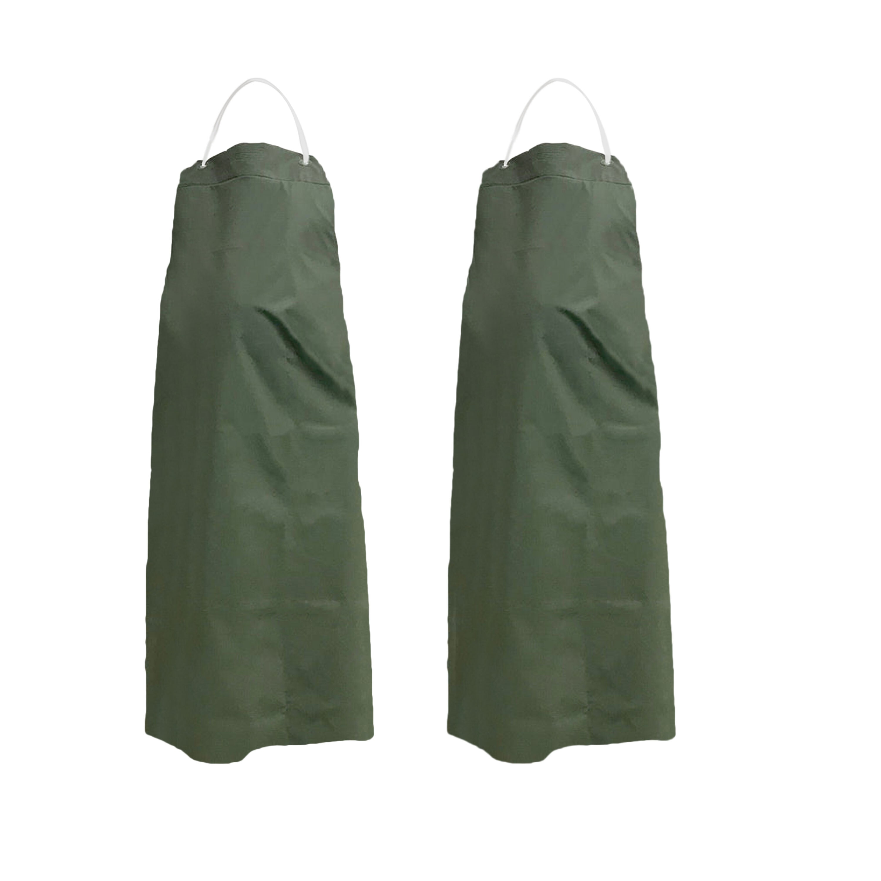 Delantal Grande Impermeable Verde de PVC, Cuero de Poliéster de 47 x 35 pulgadas, Resistente al Agua y al Aceite (Paquete de 2)