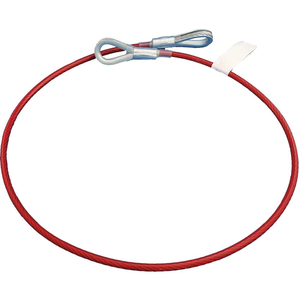 Cable Ancla PeakWorks de 3 pies con 2 configuraciones de ojal, cable galvanizado recubierto de PVC de 1/4 pulgadas, cumple con las regulaciones de OSHA, color rojo V8208003