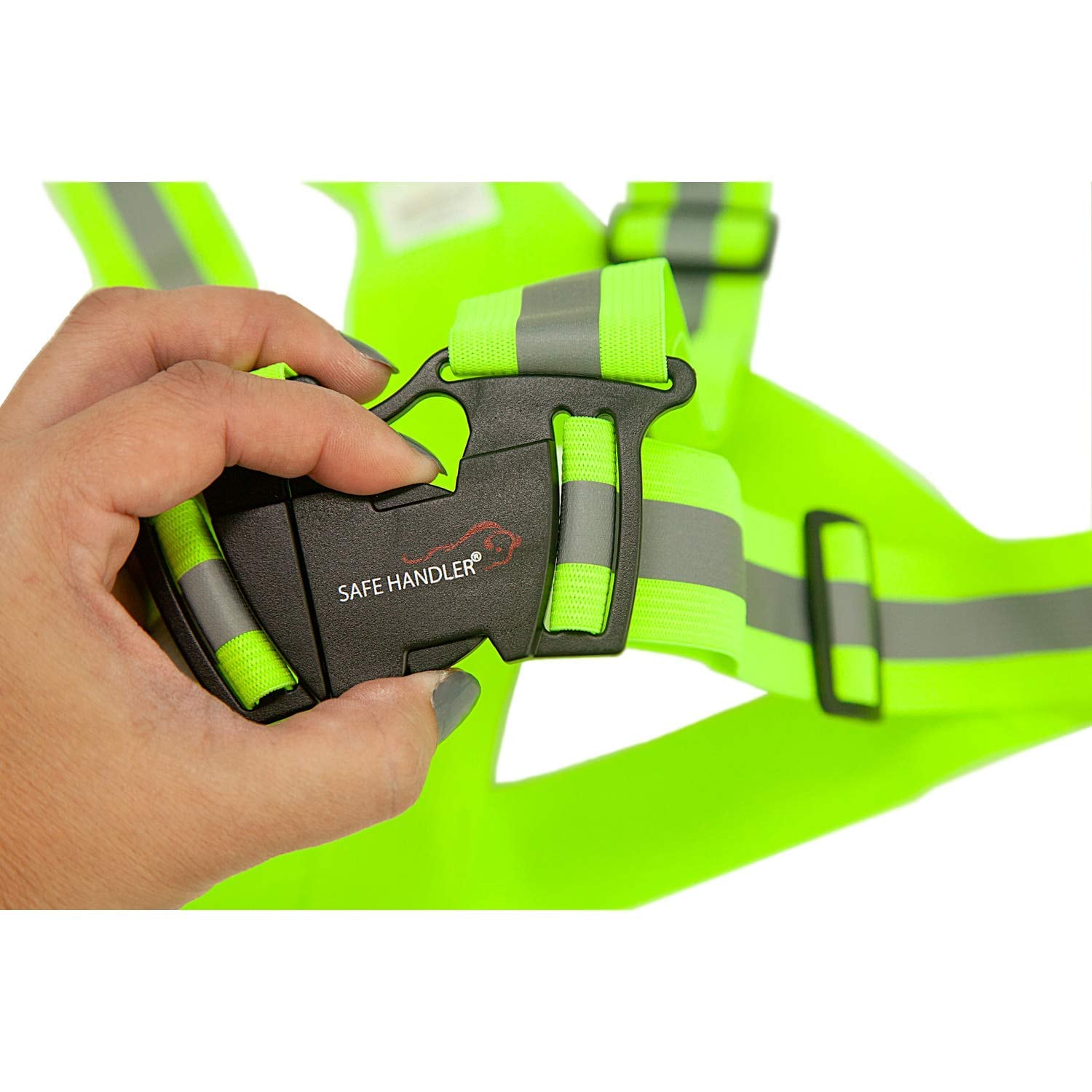 Cinturón Reflectante BISON LIFE, Visibilidad Fluorescente 360 º, Diseño Ergonómico Ligero, Ajustable Fácil, Cierre de Hebilla Frontal, Naranja/Amarillo (Paquete de 4) BLSH-ES-SV3OY-2A-2
