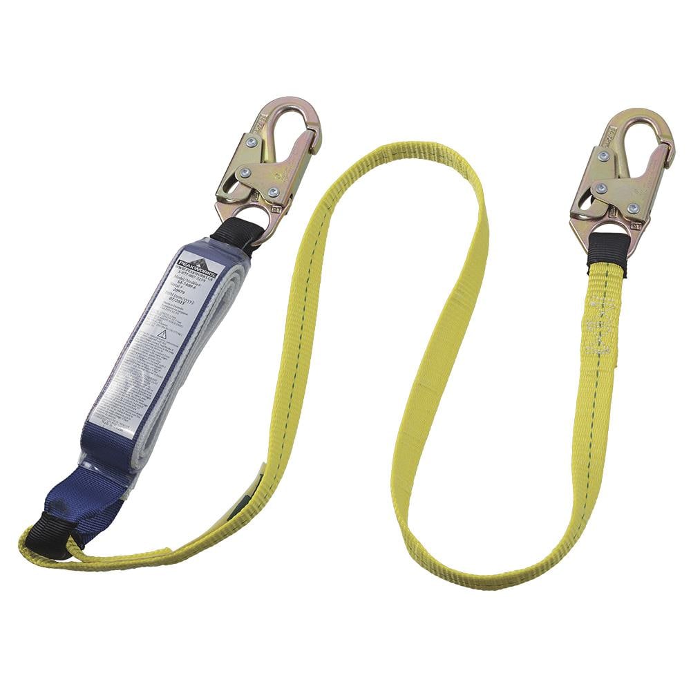 Absorbedor de impacto de un solo brazo con argollas de bloqueo, 6 pies de largo, resistente a los rayos UV y abrasión, tejido de poliéster, verde/negro V8104306 de PeakWorks.