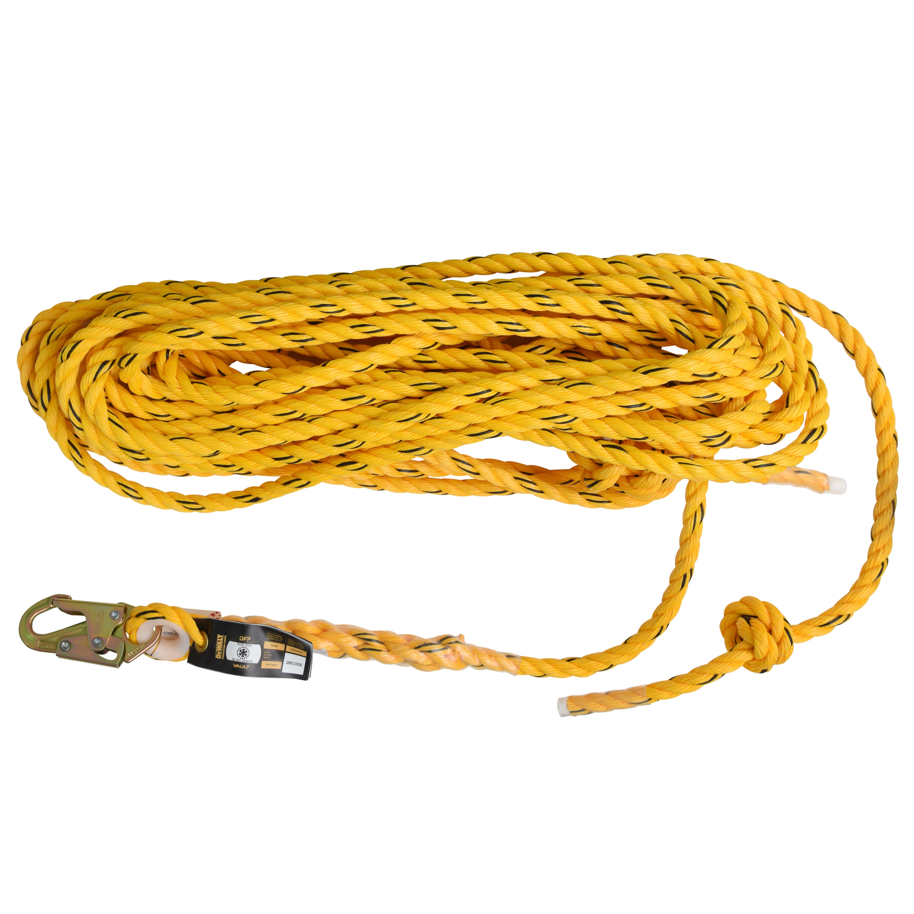 DEWALT Línea de vida vertical Dewalt - Cuerda de poliesteel - Gancho de trinquete con extremo cónico - 50 pies DXFP100050