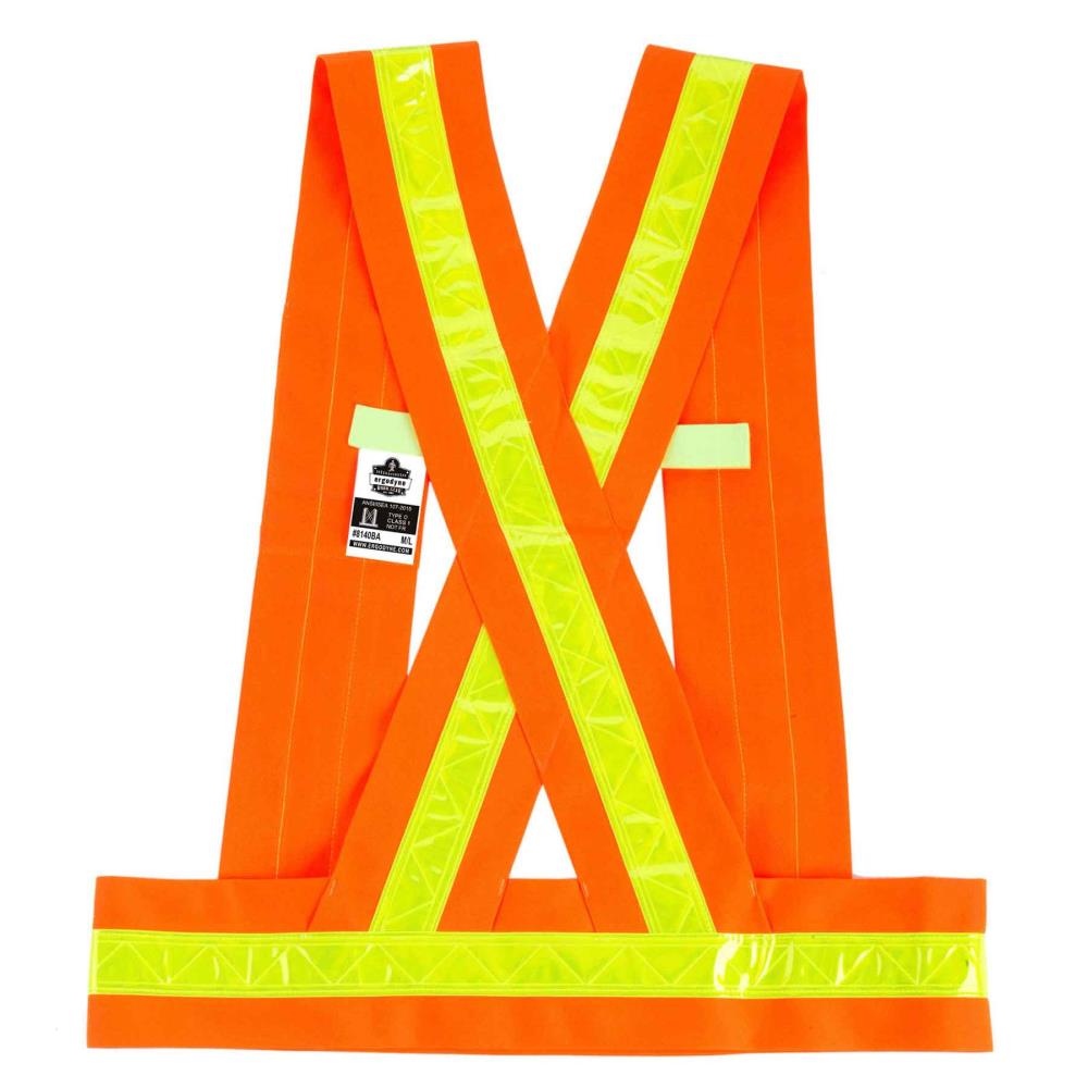 Cinta de seguridad desprendible Glowear Ergodyne 8140Ba Tipo O Clase 1, naranja, M/L 27017