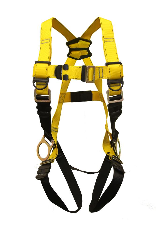 Arnés de seguridad ajustable Guardian Fall Protection con 5 puntos de ajuste, amarillo, mediano, fabricado en Estados Unidos 37009