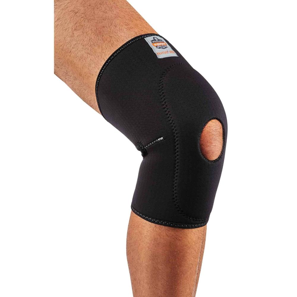 Rodillera Ergodyne Proflex 615 con Rótula Abierta y Almohadilla Anterior, Negra, 2XL 16536