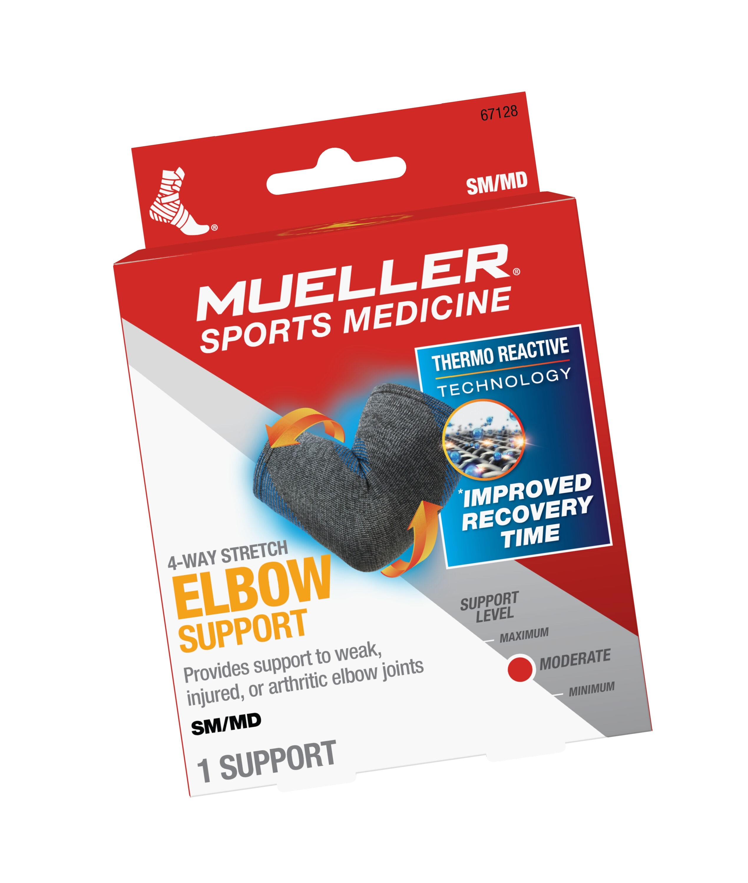 Mueller Sports Medicine Mueller Compression Elbow- Proporciona Soporte y Compresión, Gris, Talla única para la mayoría MUE67126