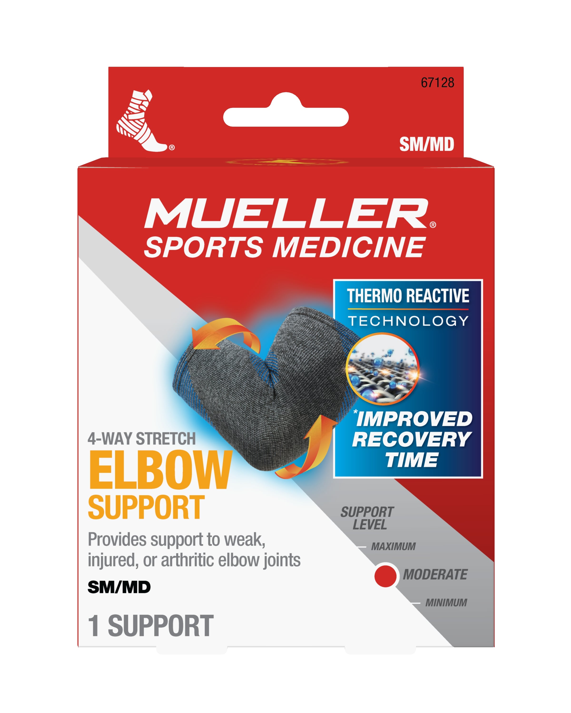 Mueller Sports Medicine Mueller Compression Elbow- Proporciona Soporte y Compresión, Gris, Talla única para la mayoría MUE67126