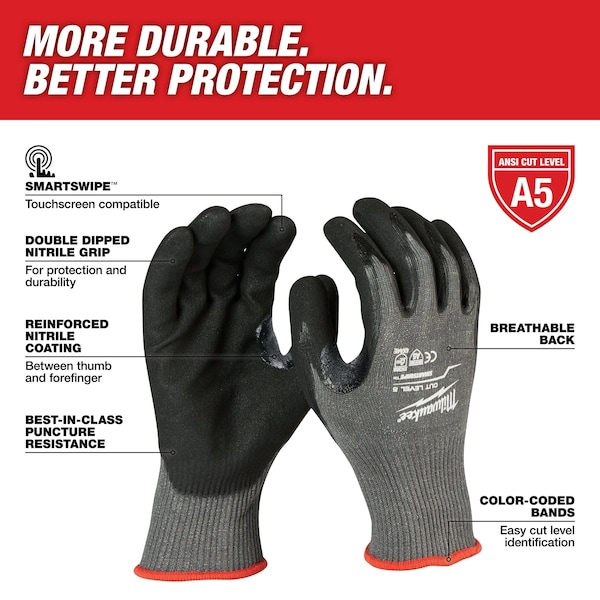 Guantes sumergidos Milwaukee Tool 12 Pk Cut 5 - XXL - 48-22-8954B