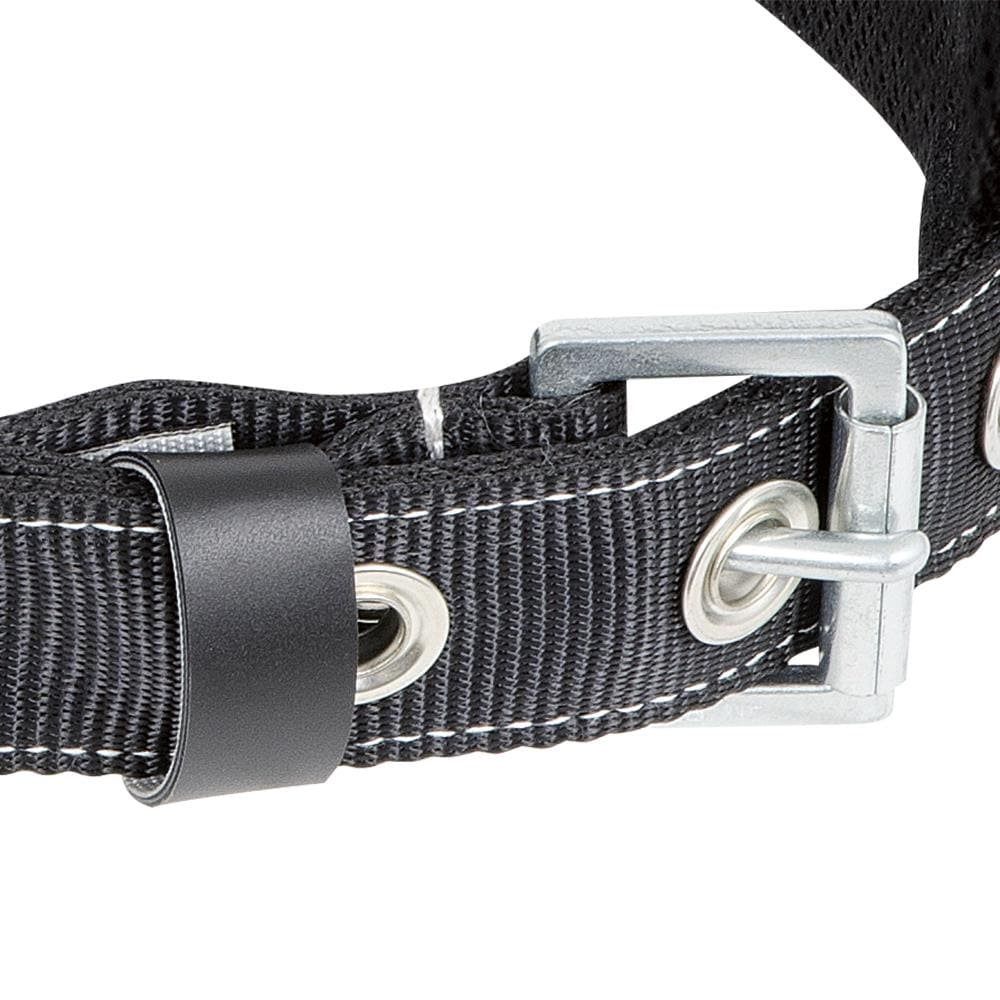 Cinturón de posicionamiento con soporte lumbar acolchado y 2 anillos en D de PeakWorks, negro, XXL V8056025