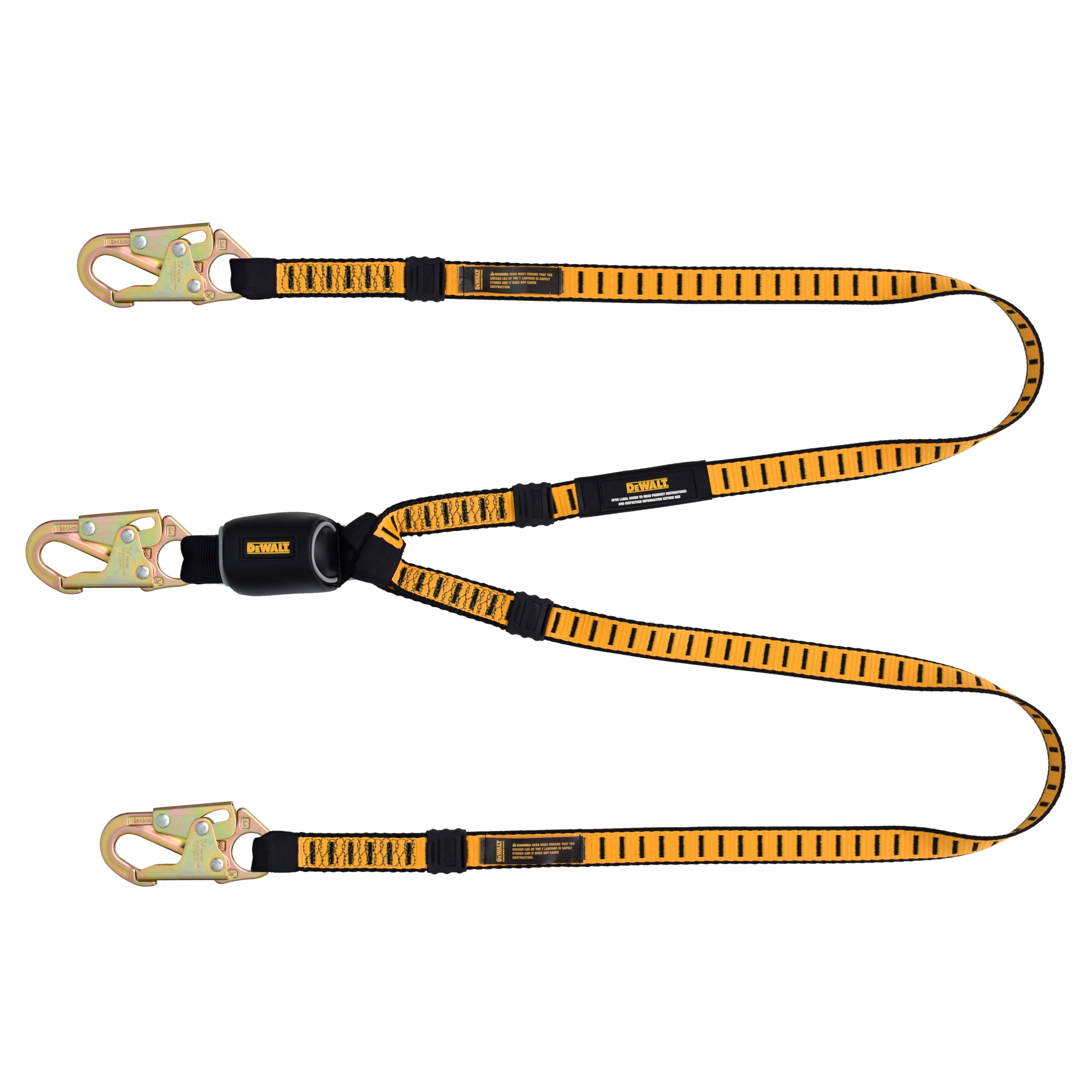 Lanyard Dewalt de 6 pies, gemelo, absorbedor externo, con ganchos de seguridad en ambos extremos DXFP611120