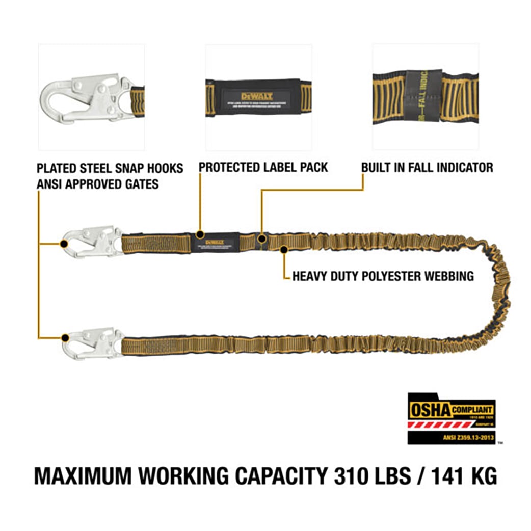 Dewalt Línea de Vida Absorbedora de Energía de 6 pies DXFP612111