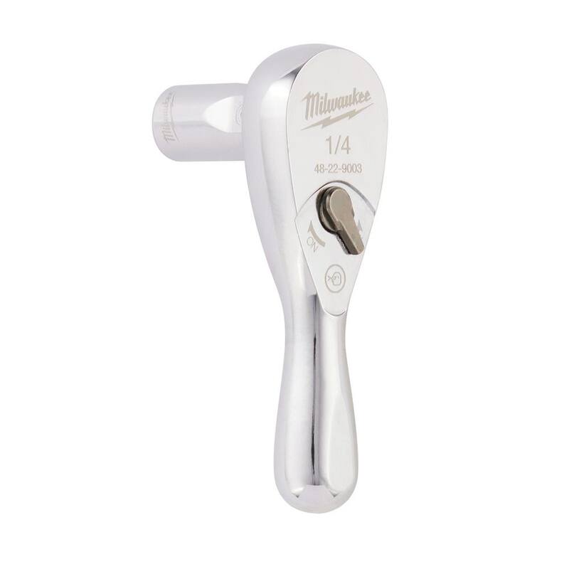 Juego de herramientas mecánicas Milwaukee de 1/4 de pulgada con trinquete SAE/métrico y dado con trinquete corto de 3 pulgadas de 1/4 de pulgada (51 piezas) - 48-22-9004-48-22-9036