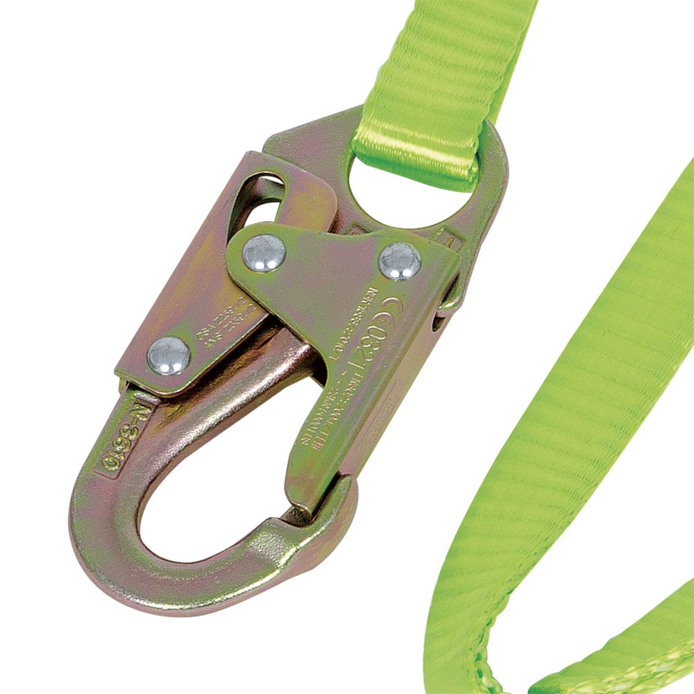 Lanyard resistente con cinta, broche y ganchos en "D" de 4 pies, verde V815424 de PeakWorks