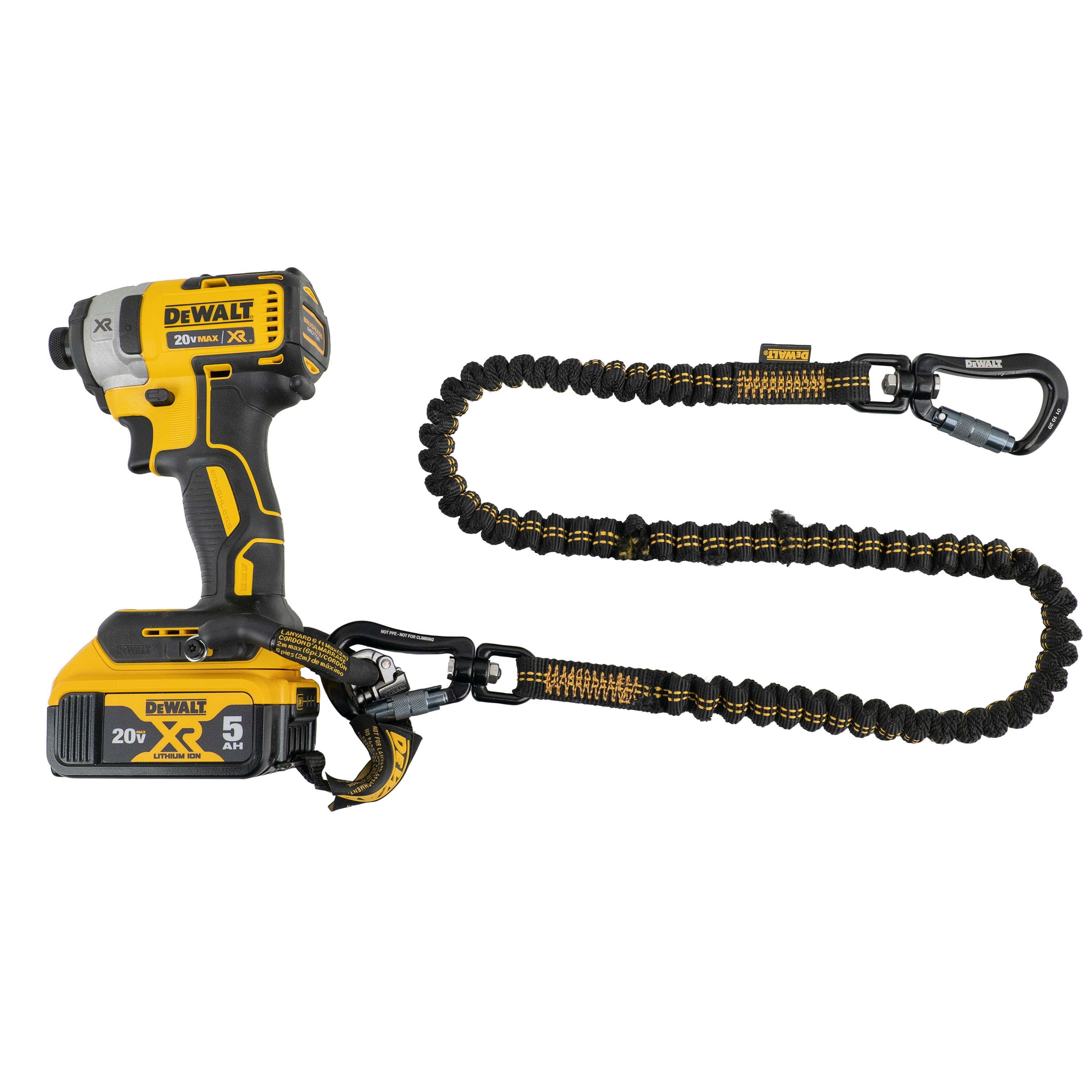 Sujetador para herramientas eléctricas Dewalt con doble mosquetón de 75 pulgadas, capacidad de 15 libras DXDP721510