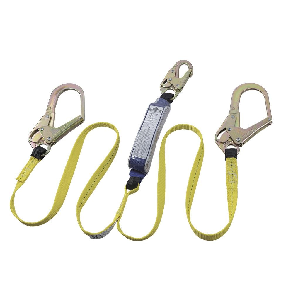 Amortiguador de choque de doble pierna de PeakWorks con mosquetones y ganchos de forma, 6 pies de longitud, resistente a UV y abrasión, cinta de poliéster, verde/negro V8104426
