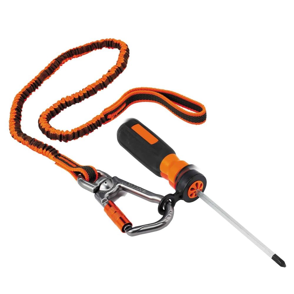 Traba para herramientas de seguridad Squids 3109f(x) con doble cierre y gancho giratorio - 25 libras, naranja y gris, estándar 19809